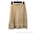 Cream-Colored A-Line Skirt For Ladies